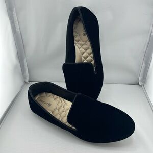 Birdies The Starling Black Velvet Cushioned Flats